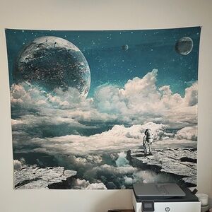 Cosmic Explorer Tapestry with Astronaut Design